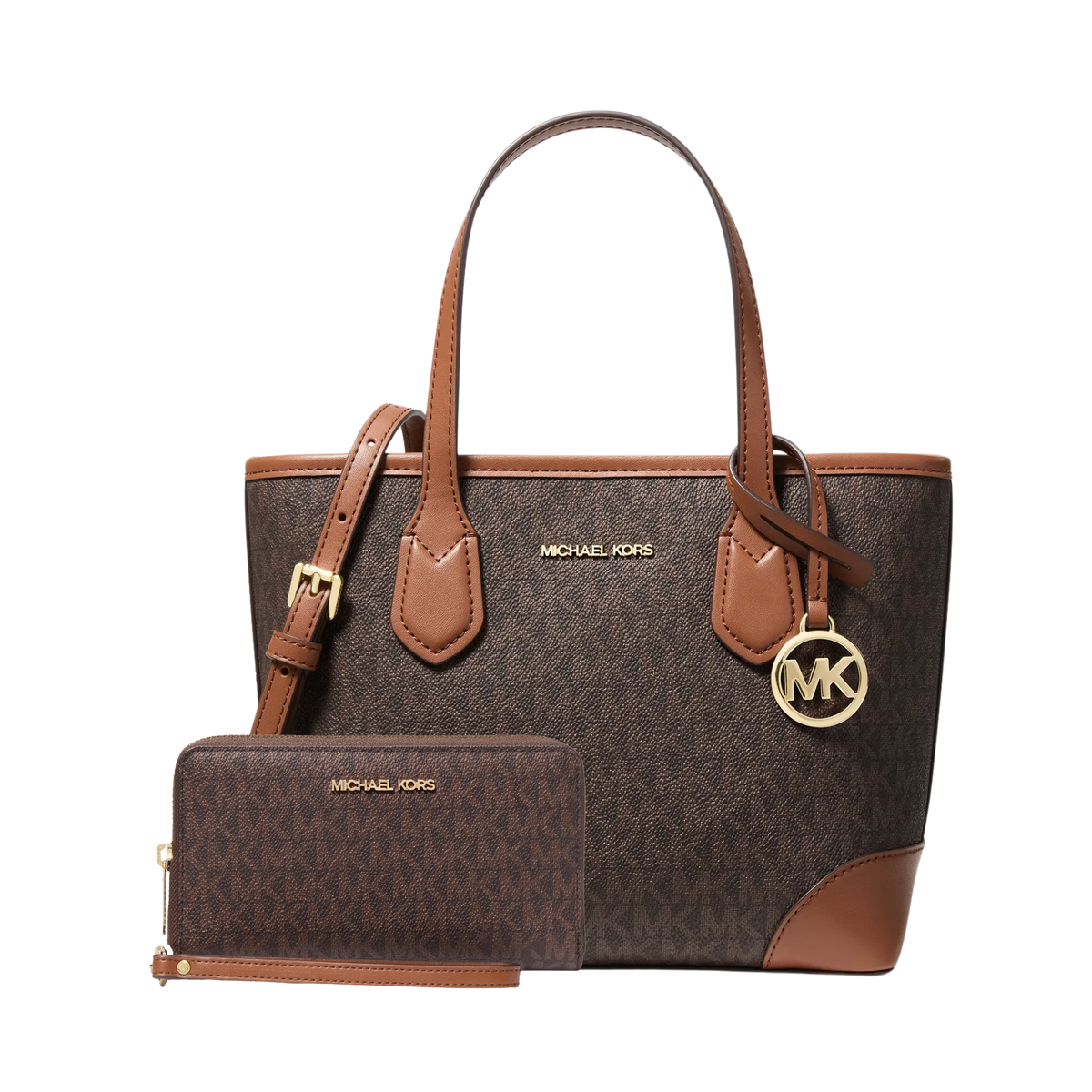 Set Michael Kors Eva and Signature Logo Smartphone Wallet - Bolsa y Cartera