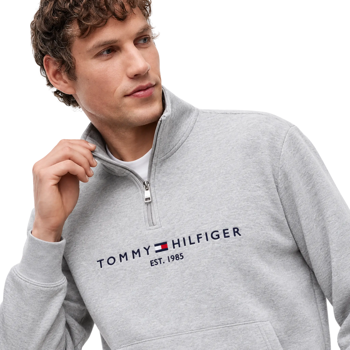 Suéter Tommy Hilfiger Embroidered Tommy Logo Quarter-Zip Sweater