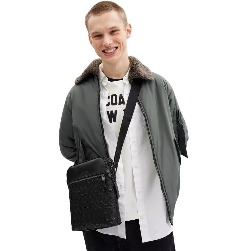 Bandolera Coach Houston Flight Bag In Signature Leather