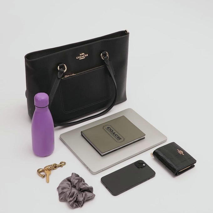Cargar vídeo: Bolsa Coach Station Tote Bag in Crossgrain Leather