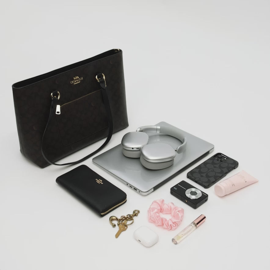 Cargar vídeo: Bolsa Coach Station Tote Bag in Crossgrain Leather
